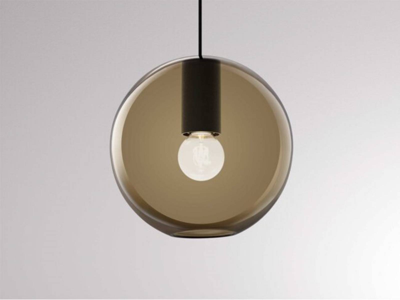 2-Phasen-Pendelleuchte LOON MINI BALL VOLARE Glasschirm braun, wei�