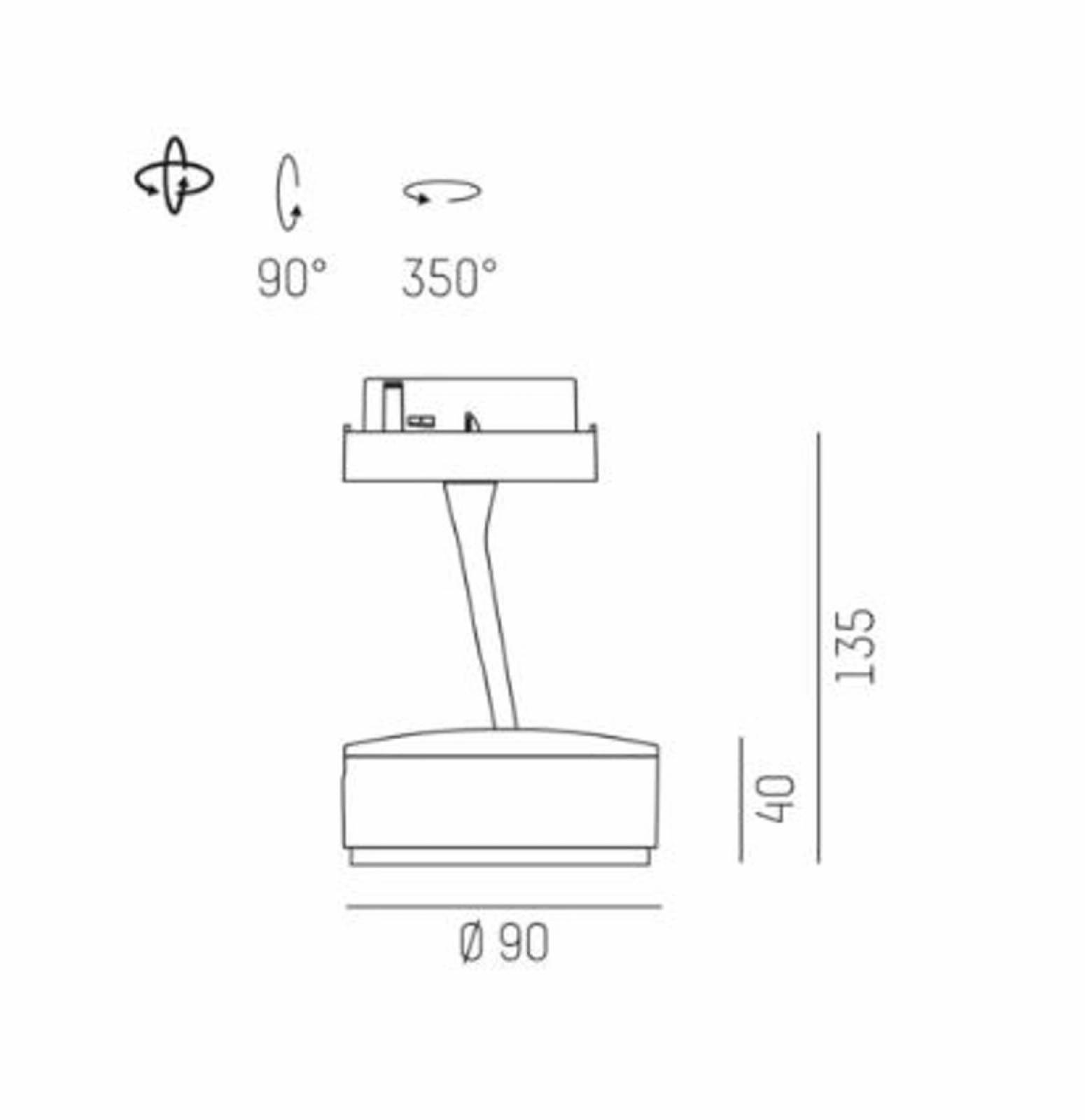 2-Phasen-Strahler Molto Luce 10W LITIN 2 VOLARE, grau, Grau, 40�, 4000K