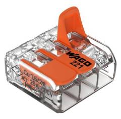 WAGO Verbindungsklemme 3-polig, 221-413, mit Hebel, max. 4mm�