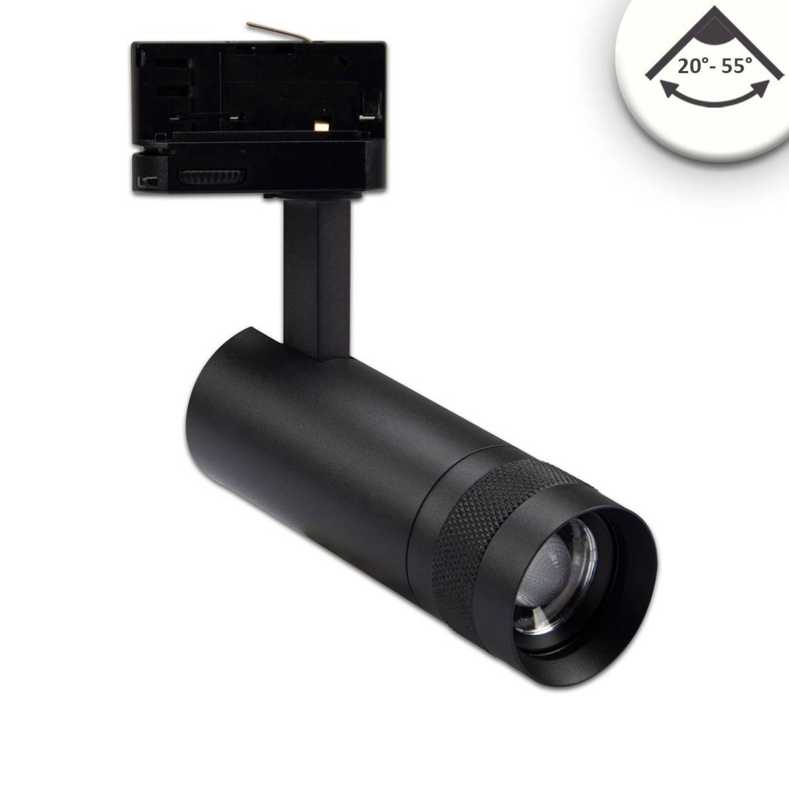 3-Ph Schienen-Strahler schwarz fokussierbar 20�-55� 4000K 8W 740lm Ra/CRI:90