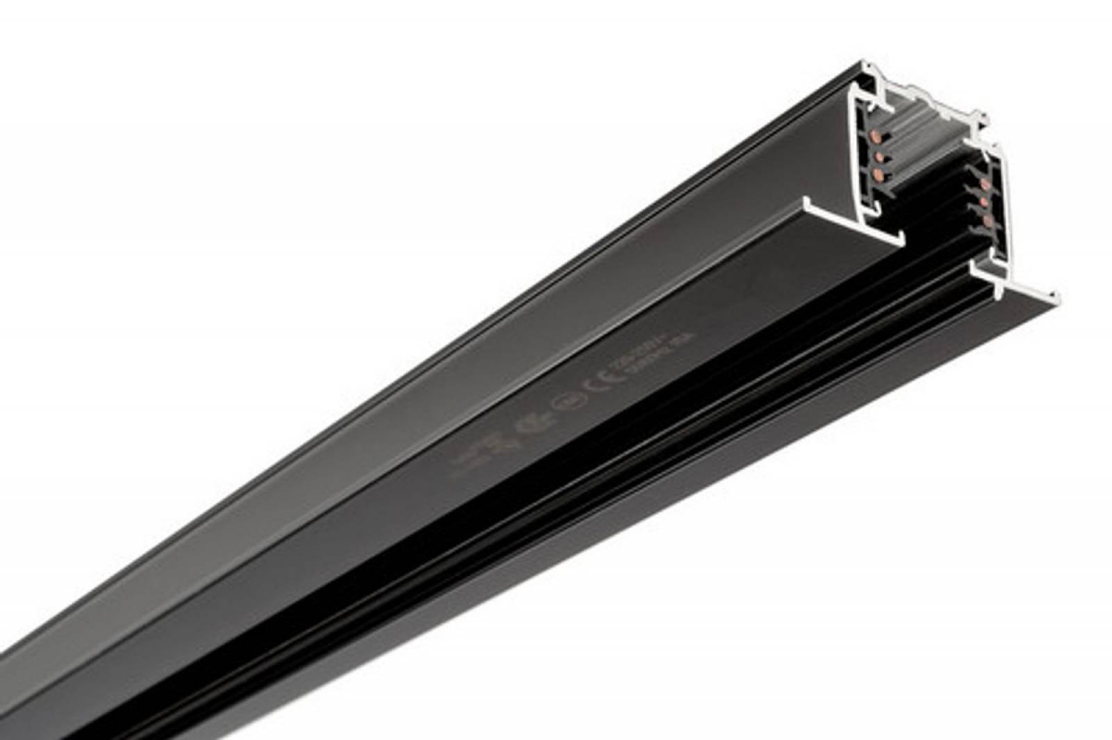 3-Phasen Schienensystem 230V D Line DALI Einbaustromschiene 1m, Alu schwarz