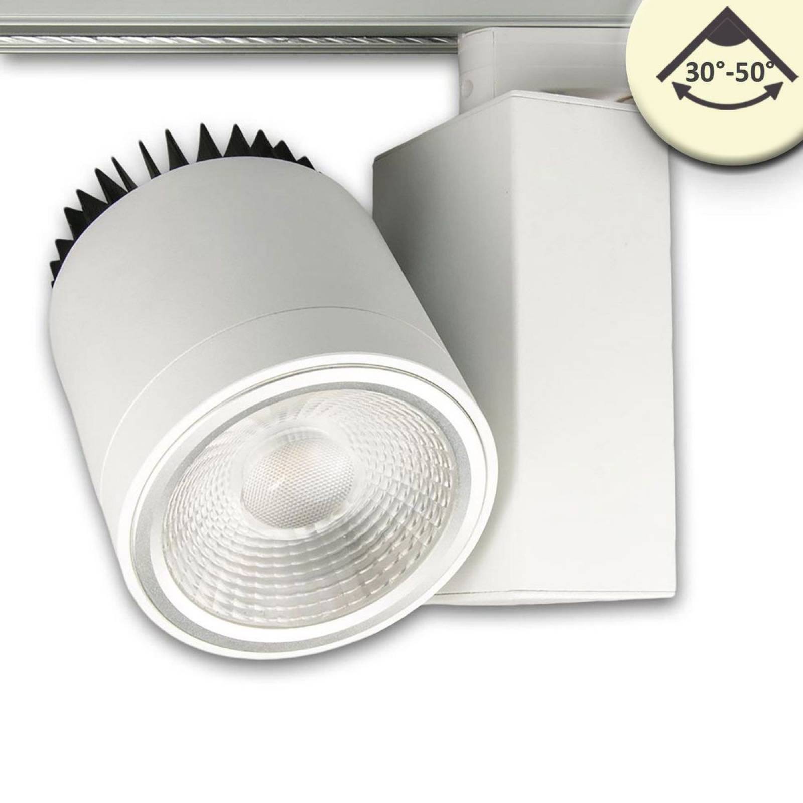 3-Phasen-Strahler, LED, fokussierbar, 35W, 30�-50�, wei� , 3000K, CRI>90