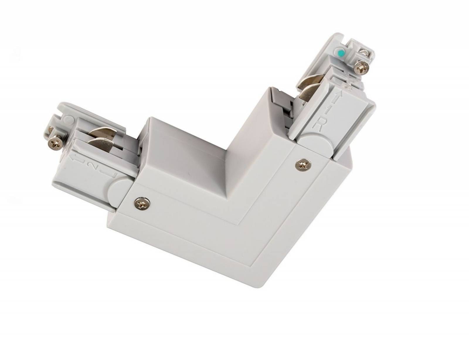90� Verbinder mit Wechselmechnik L/R f�r 3-Phasen Schienensystem D Line 230V, grau