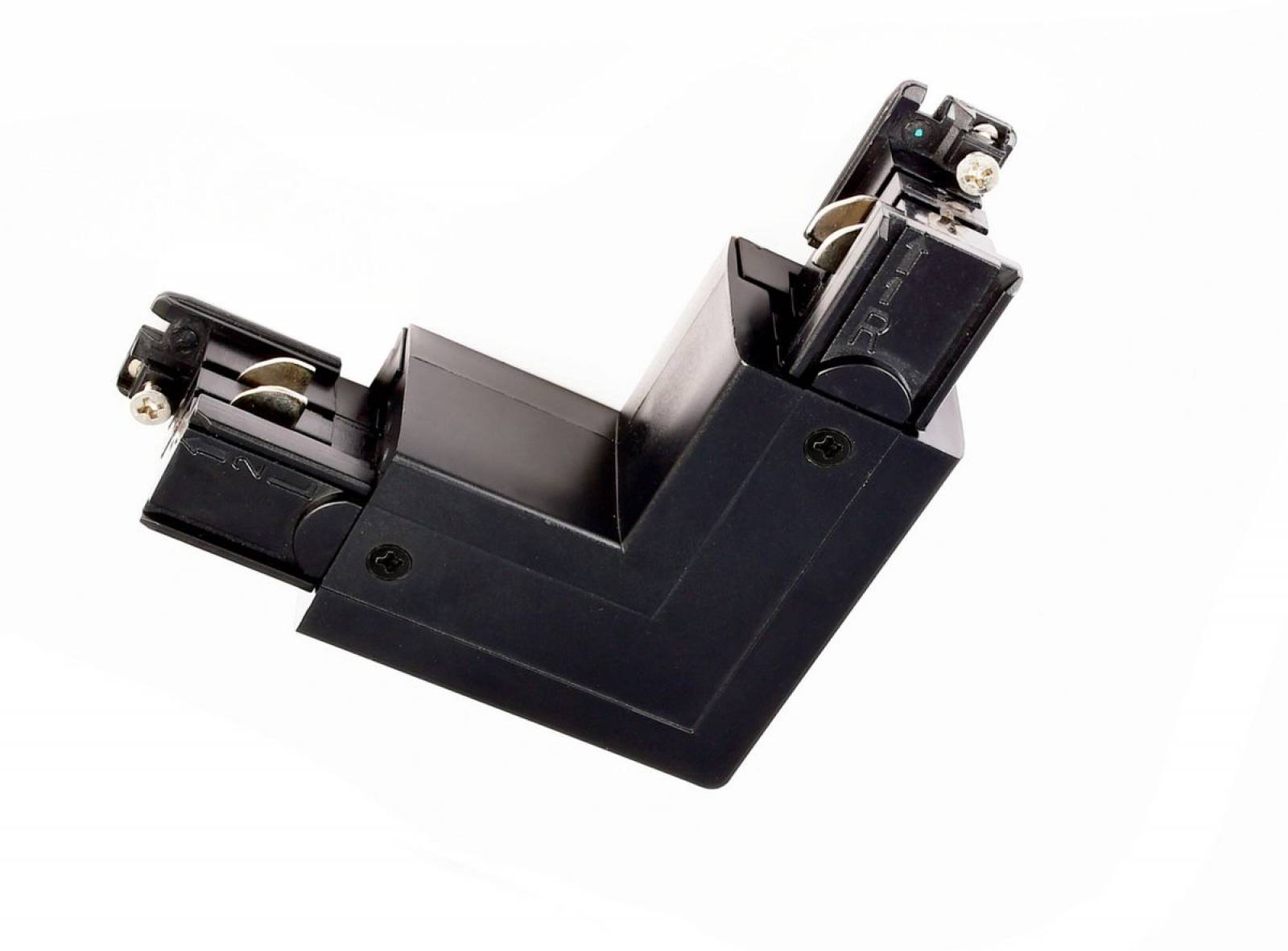 90� Verbinder mit Wechselmechnik L/R f�r 3-Phasen Schienensystem D Line 230V, schwarz