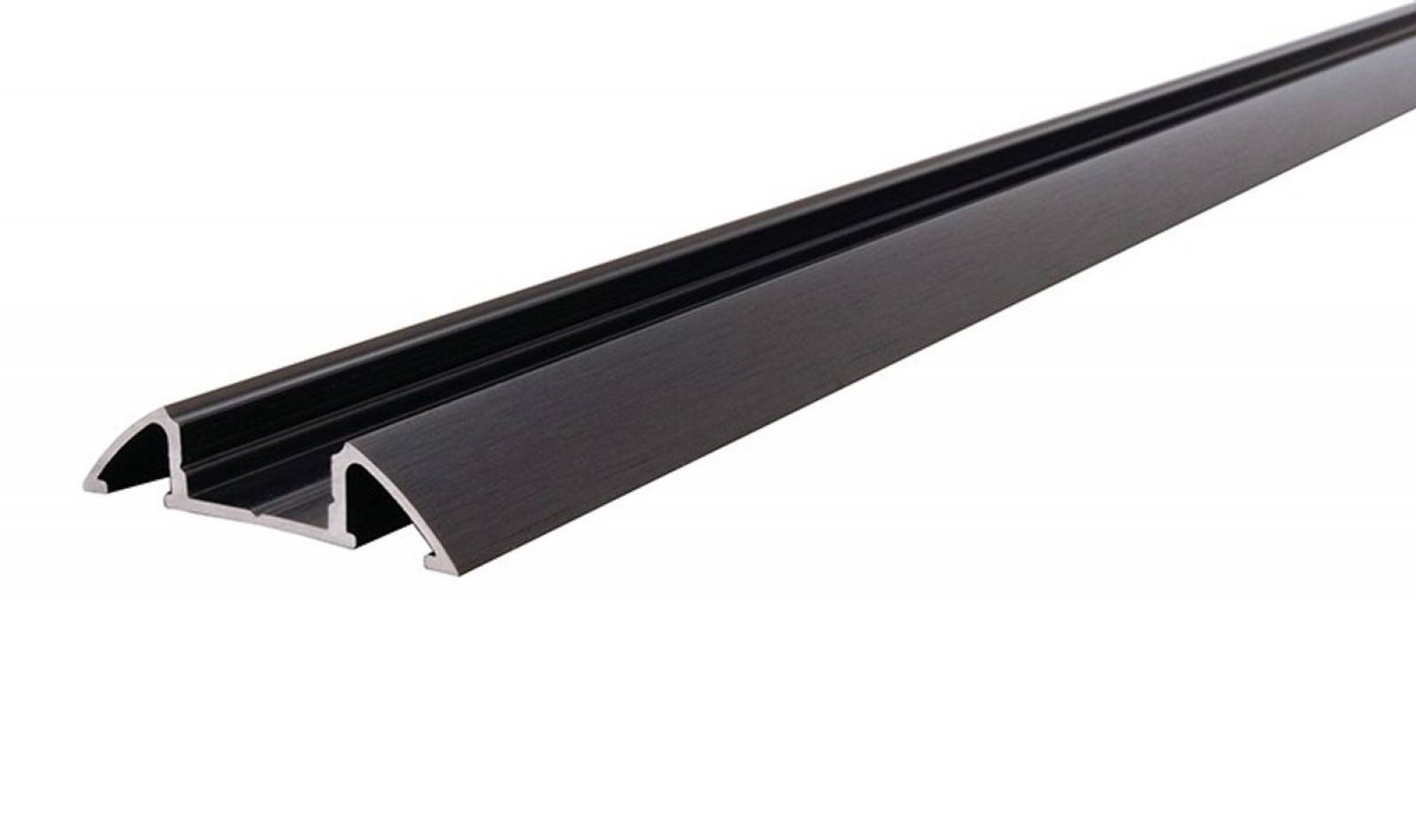 AM-01-10 flaches Unterbau-Profil f�r 10 - 11,3 mm LED Stripes, Schwarz-matt, geb�rstet, 2000 mm