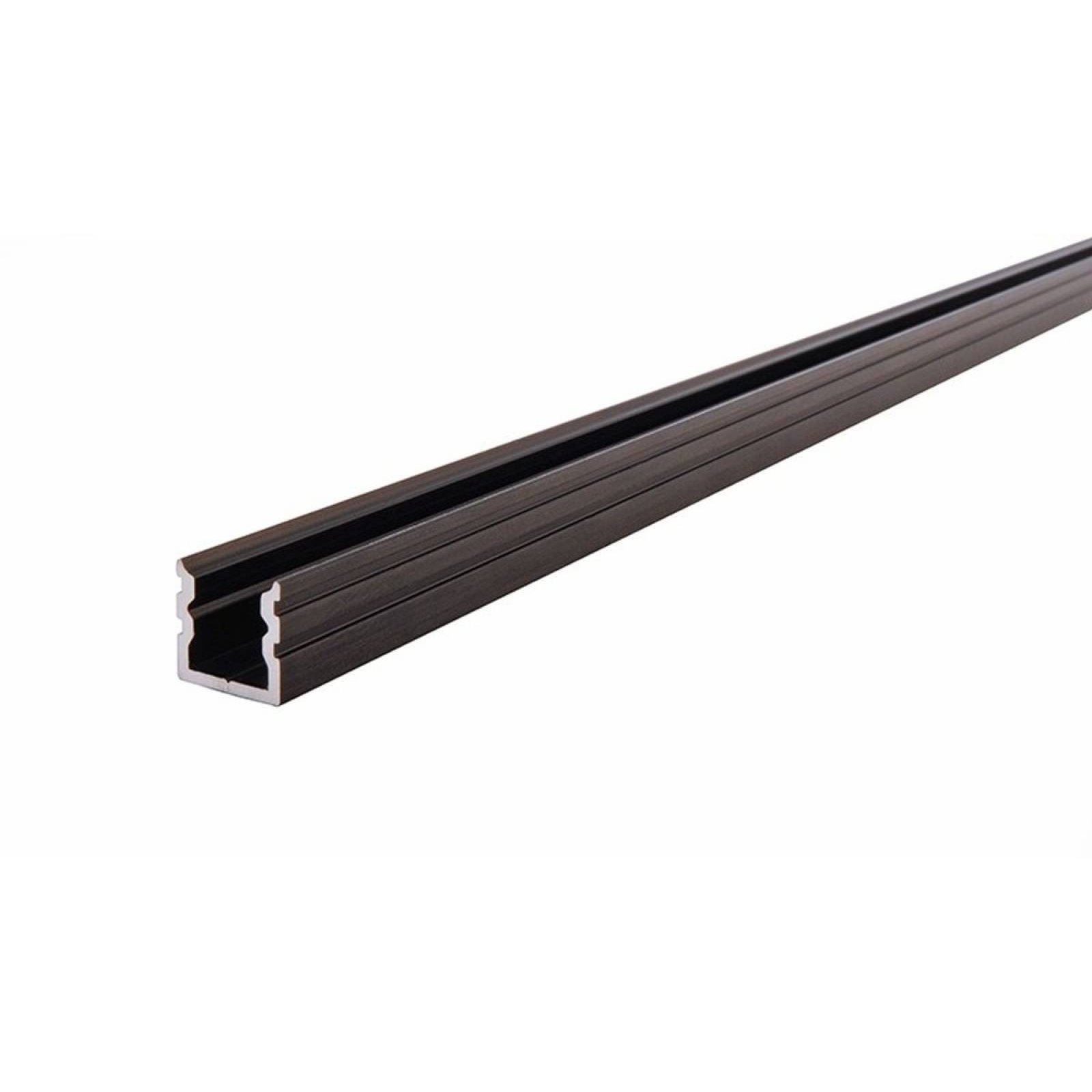 AU-02-05 hohes U-Profil f�r 5 - 5,7 mm LED Stripes, Schwarz-matt, geb�rstet, 2000 mm
