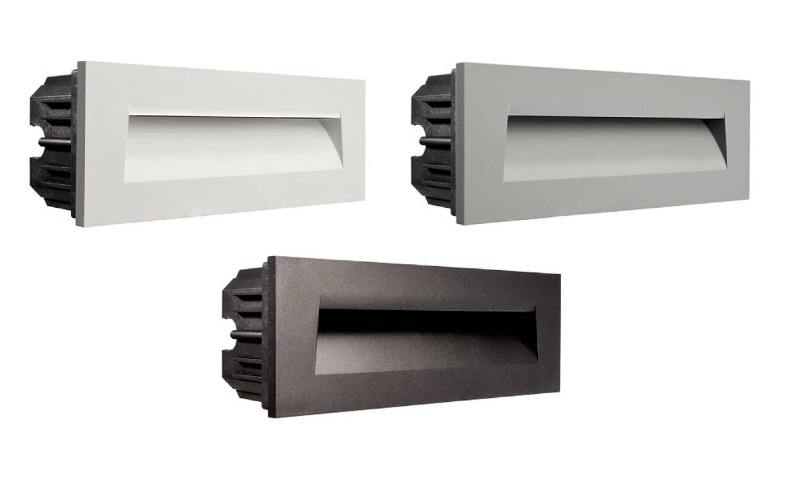 Abdeckung Rundung f�r Light Base III COB Outdoor Wandeinbauleuchte 250x90mm, wei�/schwarz/grau