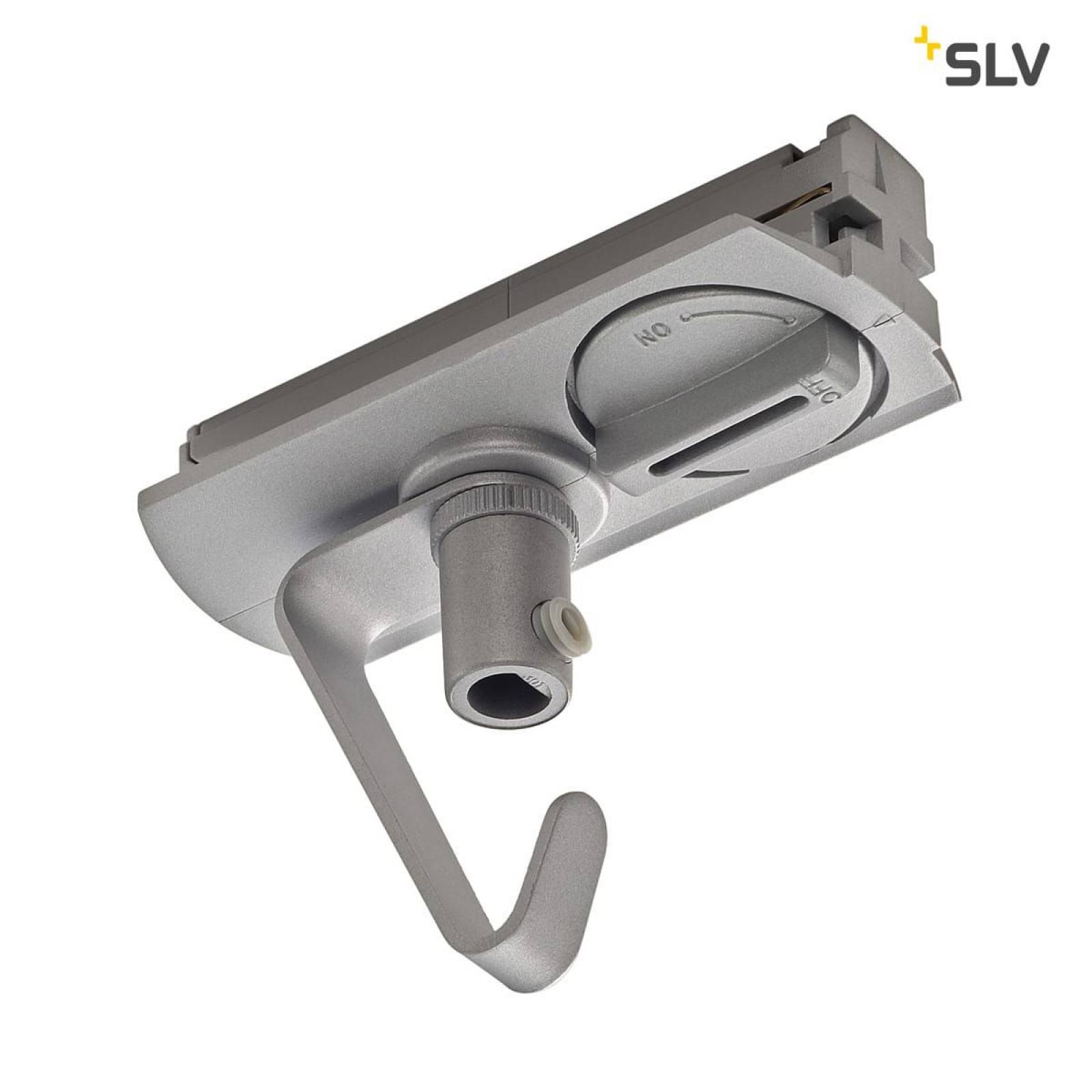 Adapter f�r 1-Phasen Hochvoltschiene, silber, elektrisch, mit Haken
