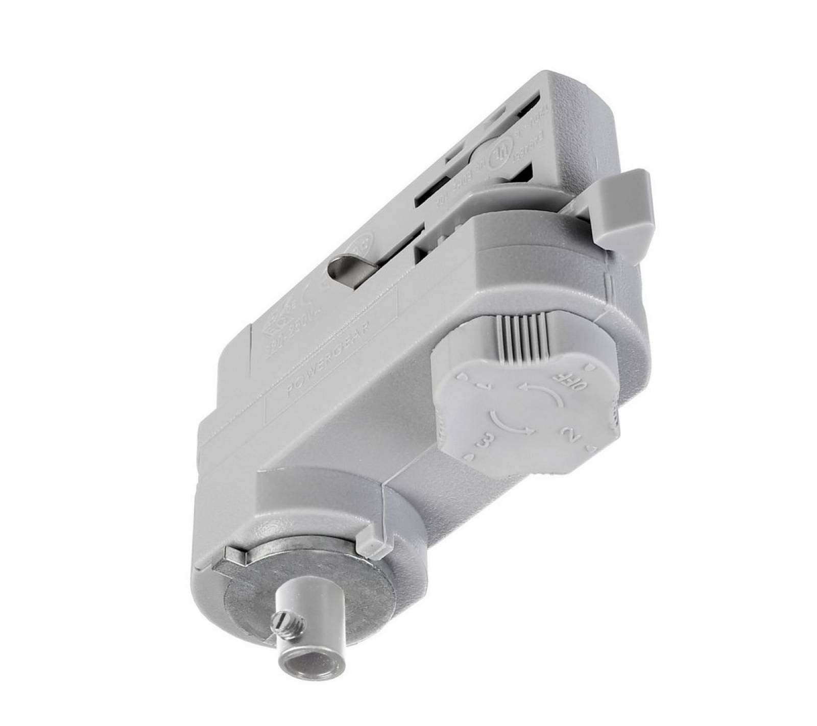 Adapter f�r Leuchtenmontage, 3-Phasen Einbau- und Aufbauschienensystem D Line, grau