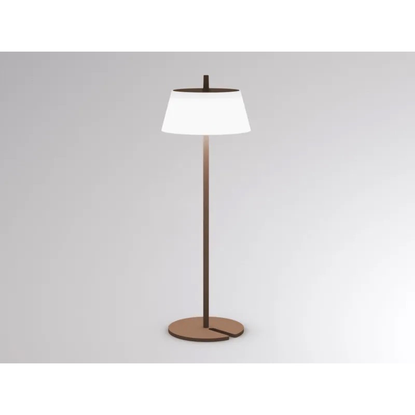 Akku Tischleuchte rost EEDEN S mit Drehdimmer, IP65, 8h Akku, 2700-3000K