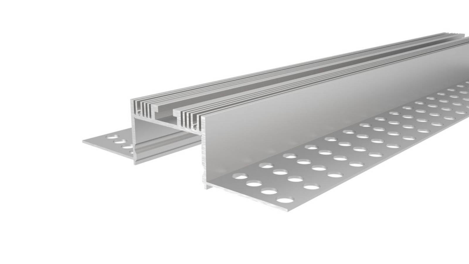 Alu Trockenbau-Profil EU-02-36, lineare Beleuchtung bis 36mm Stripebreite, silber natur, 3m