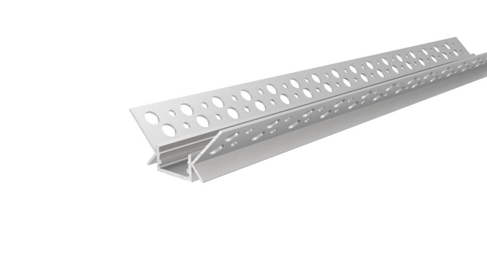 Alu Trockenbau-Profil EV-11-12, lineare Eckbeleuchtung, bis 12mm Stripebreite, silber, 3m