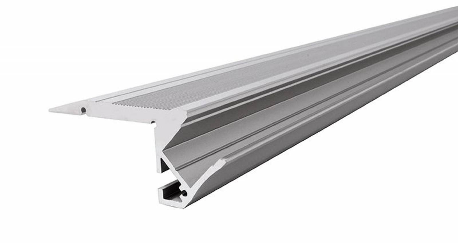 Aluminium Treppenstufen-Profil AL-01-10 Silber-matt, eloxiert, LxBxH 2000x61x20,5 mm