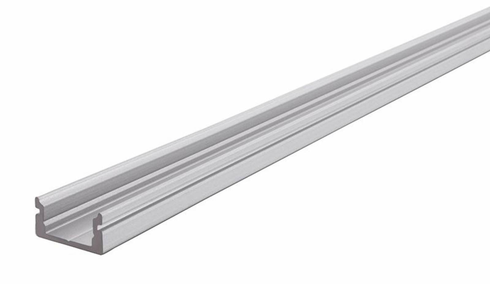 Aluminium U-Profil flach AU-01-08 Silber-matt, eloxiert, LxBxH 3000x14x7 mm