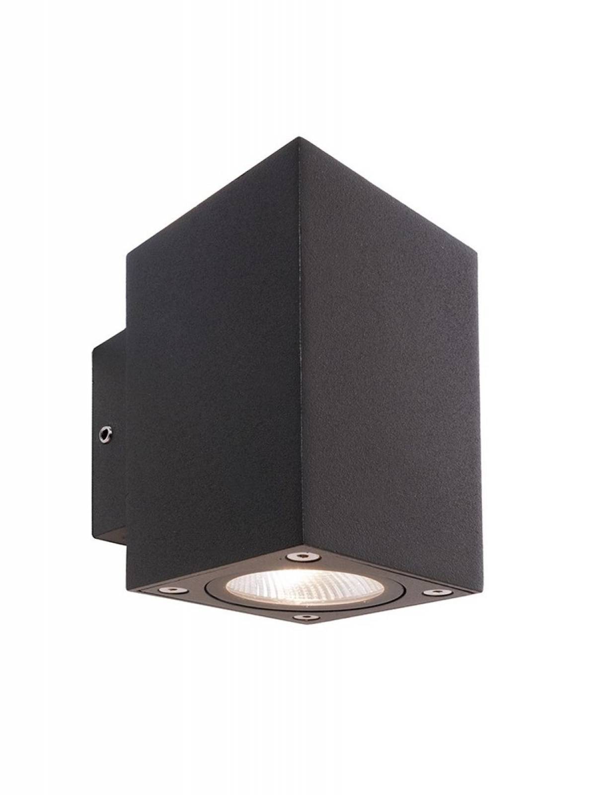 Au�en LED up and down Wandleuchte Cubodo II Double DG Mini, LED warmwei� 9W, dunkelgrau