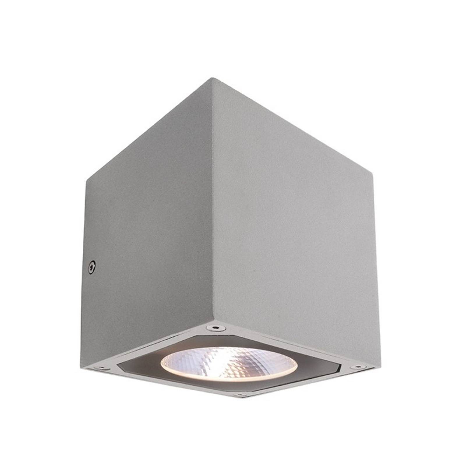 Au�en LED up and down Wandleuchte Cubodo II Double SG, LED warmwei� 14W, silber