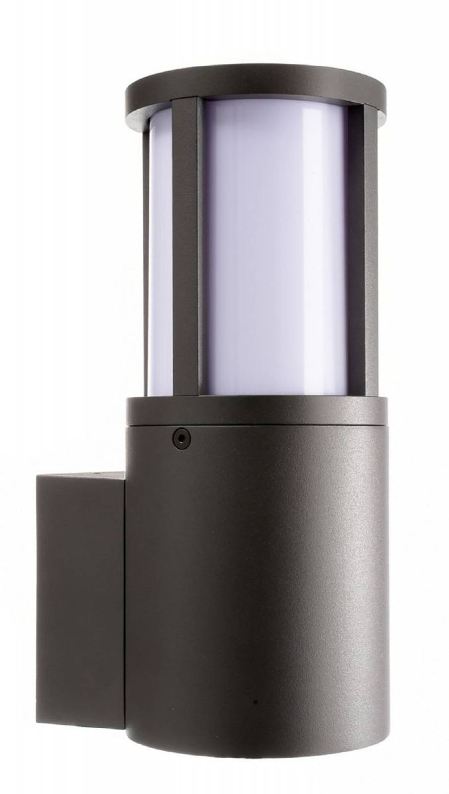 Au�en Wandleuchte Facado II rund IP65, Scheibe wei�-opal, 1x E27 max 20W, grau