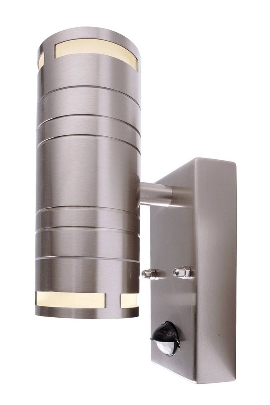 Au�en Wandleuchte, Zilly II Up and Down, GU10 35W, Edelstahl, mit Bewegungsmelder