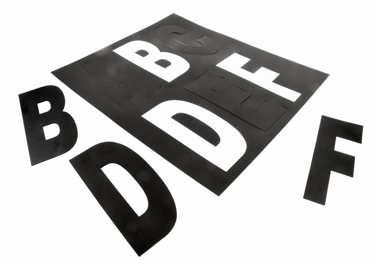 Aufklebbares Buchstabenset A-F f�r Casa Hausnummernleuchte, Kunststoff schwarz