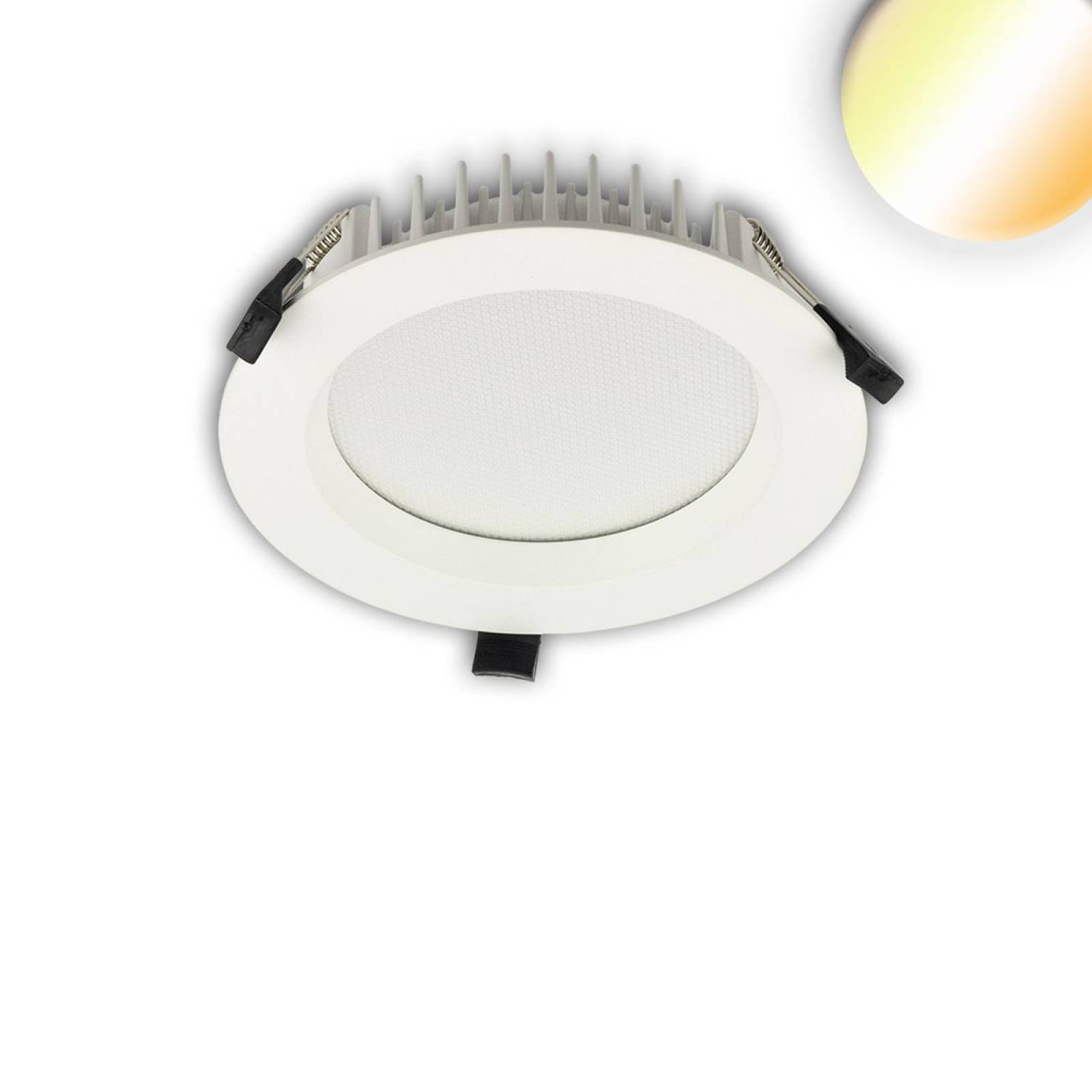 B-Ware LED Downlight UGR19, 25W, 170mm rund, 2000lm, CRI90, Colorswitch 3000K-3500K-4000K, dimmbar