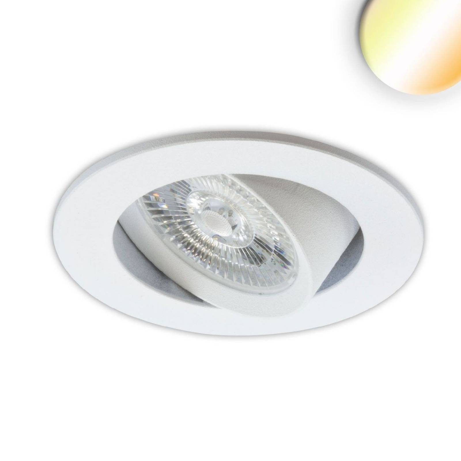 B-Ware LED Einbauleuchte Sunset Slim68 weiss, rund, 9W, 1800-2800K, Dimm-to-warm