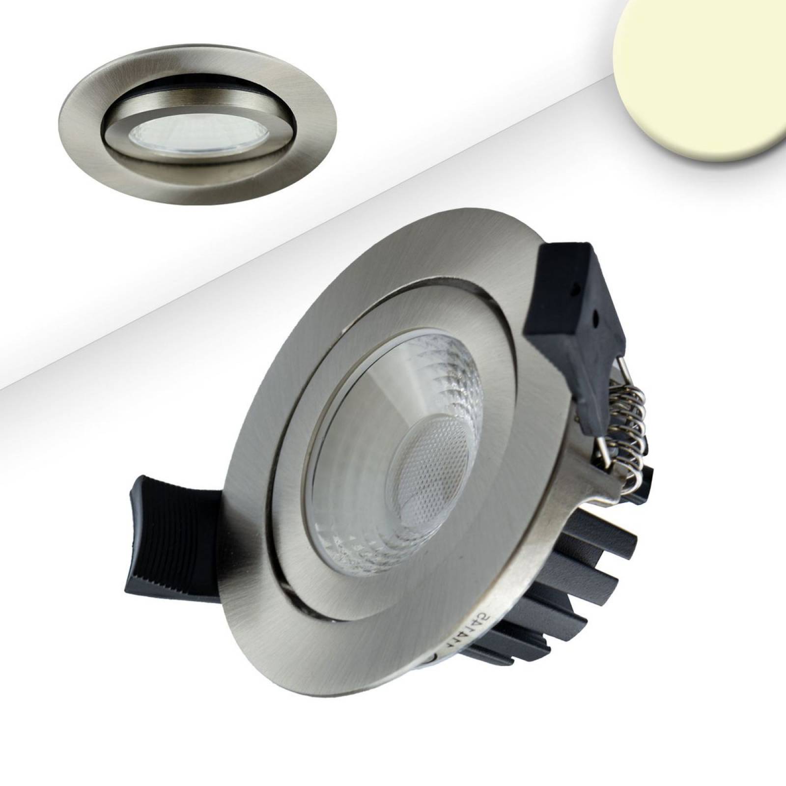 B-Ware LED Einbaustrahler, silber, 8W, 60�, rund, warmwei�, dimmbar