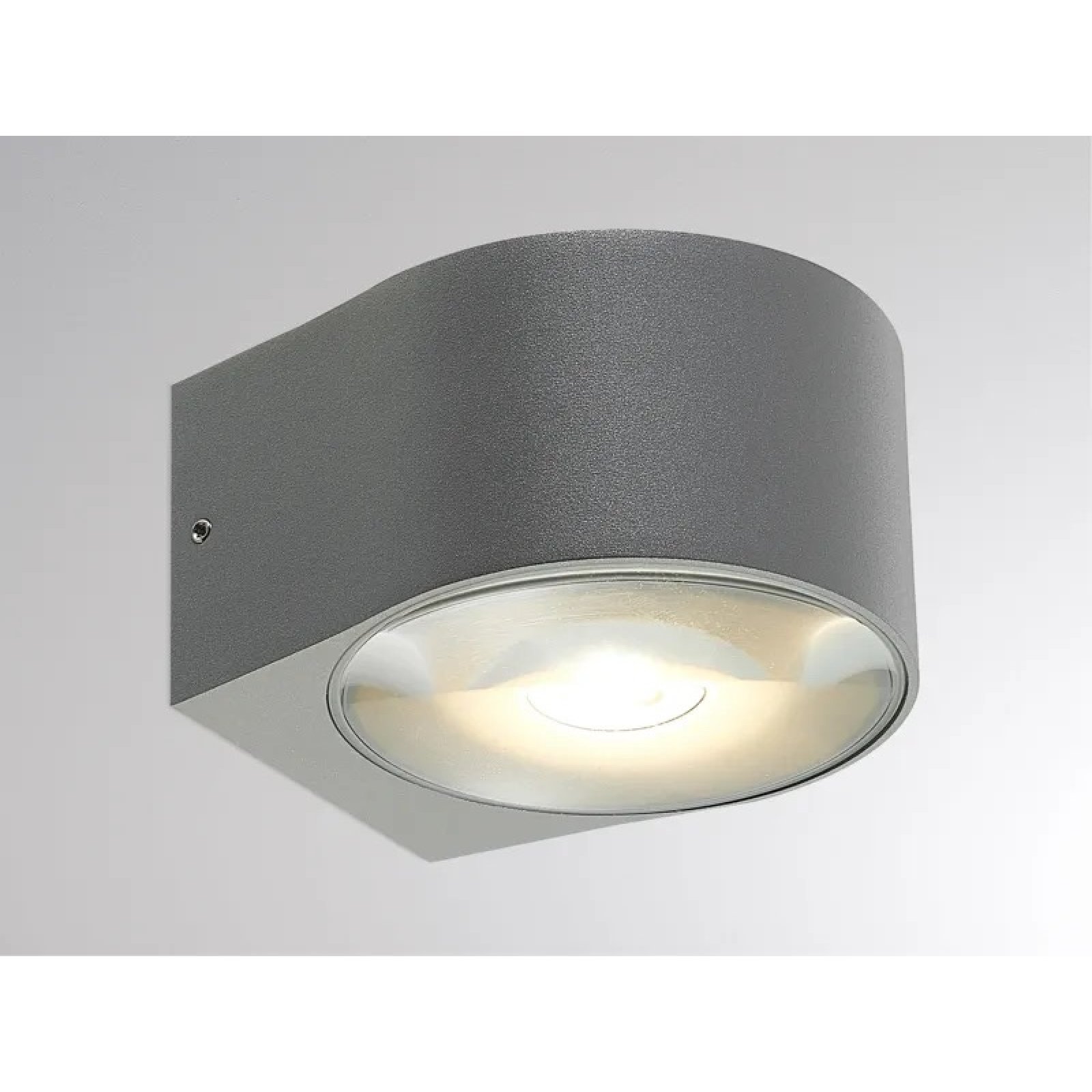 B-Ware LED Wandaufbauleuchte grau, direkt & indirekt FOCO W IP54, Glaslinse 100�