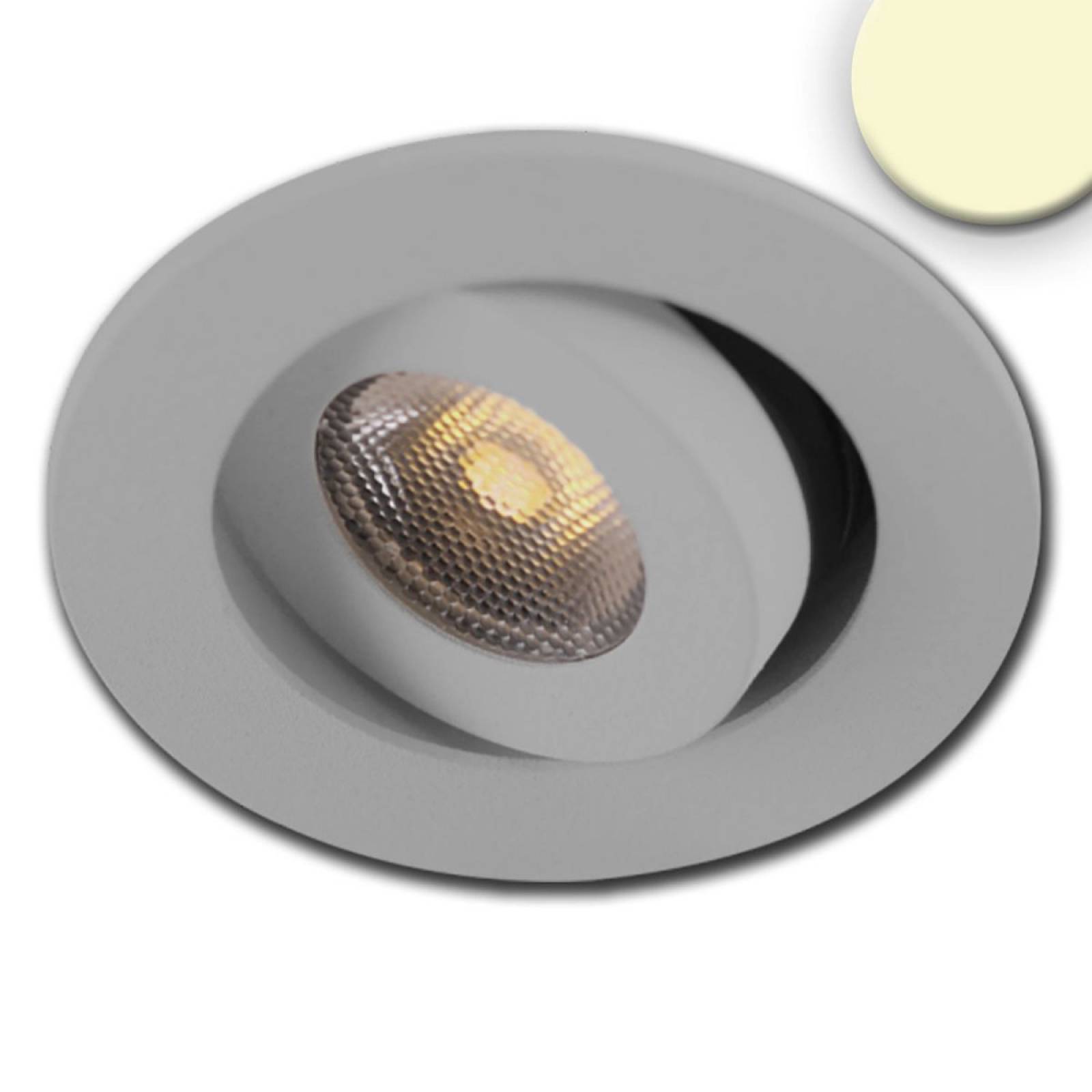 B-Ware MiniAMP schwenkbare LED Einbauleuchte Alu geb�rstet, 3W, 24V, Warmwei�, dimmbar