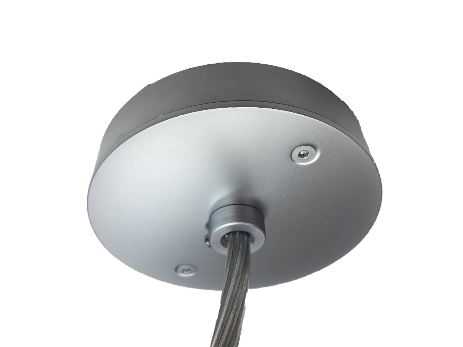 Baldachin / Deckenrosette Durchmeser 82mm Metall in chrom matt, mit Zugentlastung