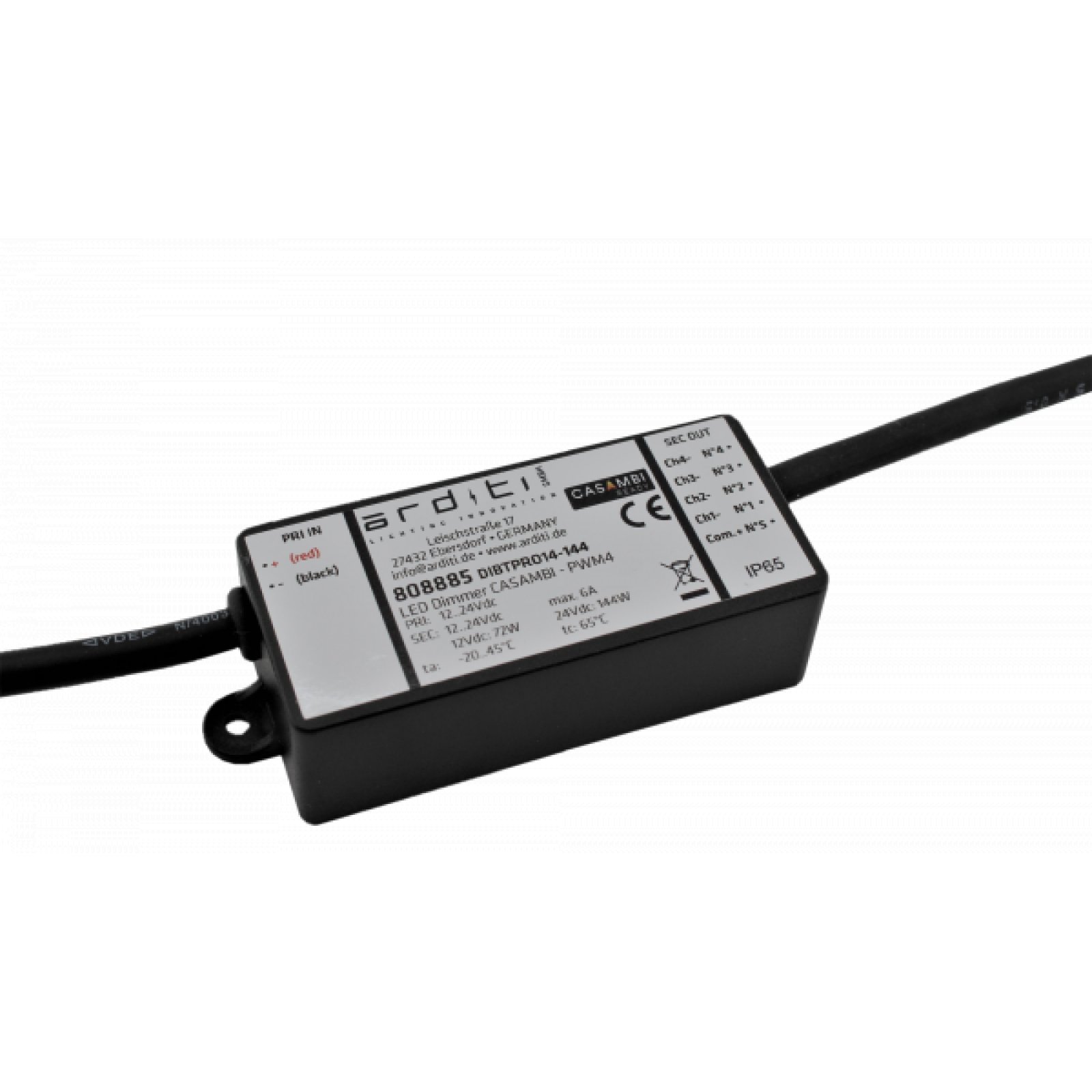 CASAMBI PWM Dimmer IP65, 4-Kan�le konfigurierbar f�r LED Streifen, ARDITI 808885
