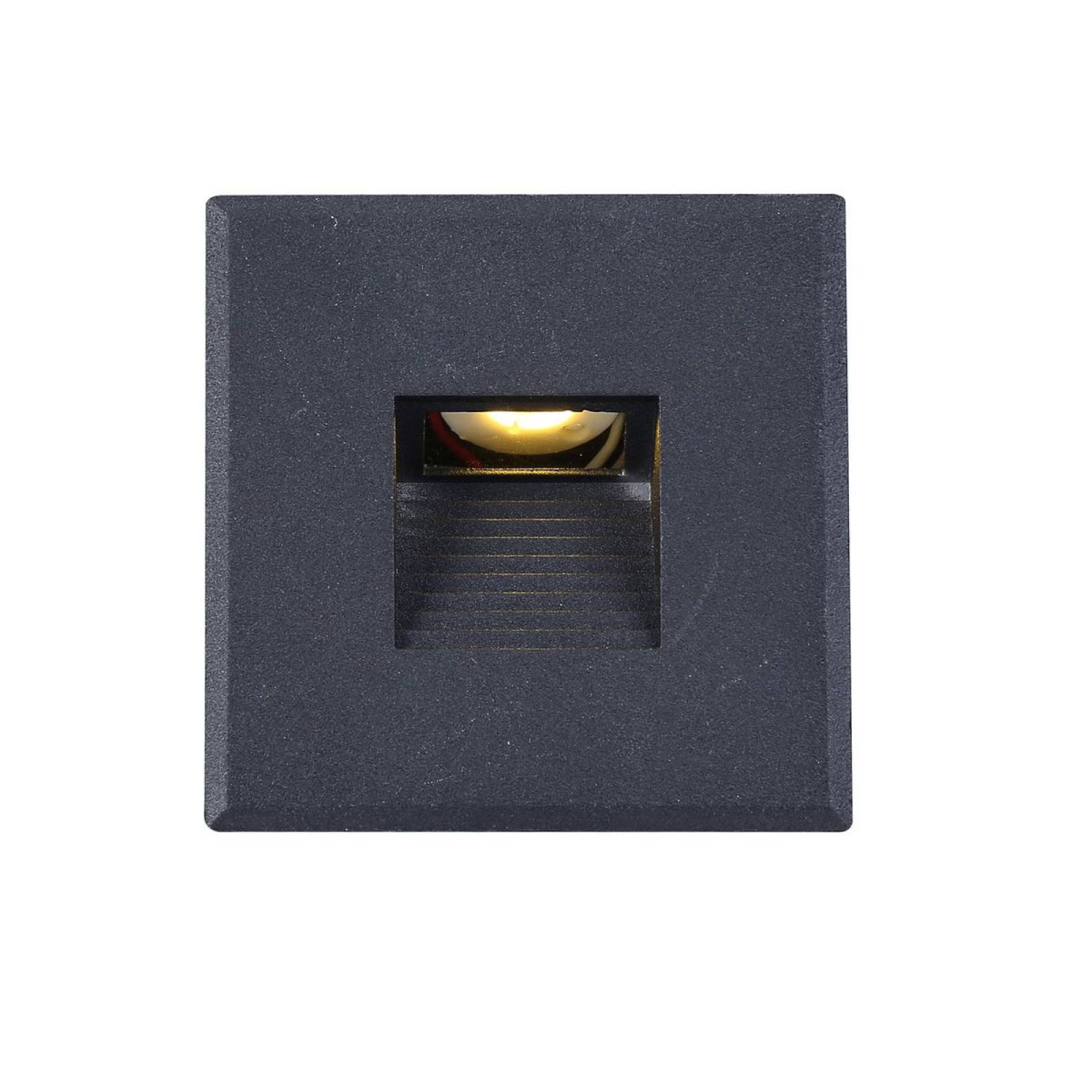 Cover Aluminium eckig 3 schwarz f�r Wandeinbauleuchte Sys-Wall68