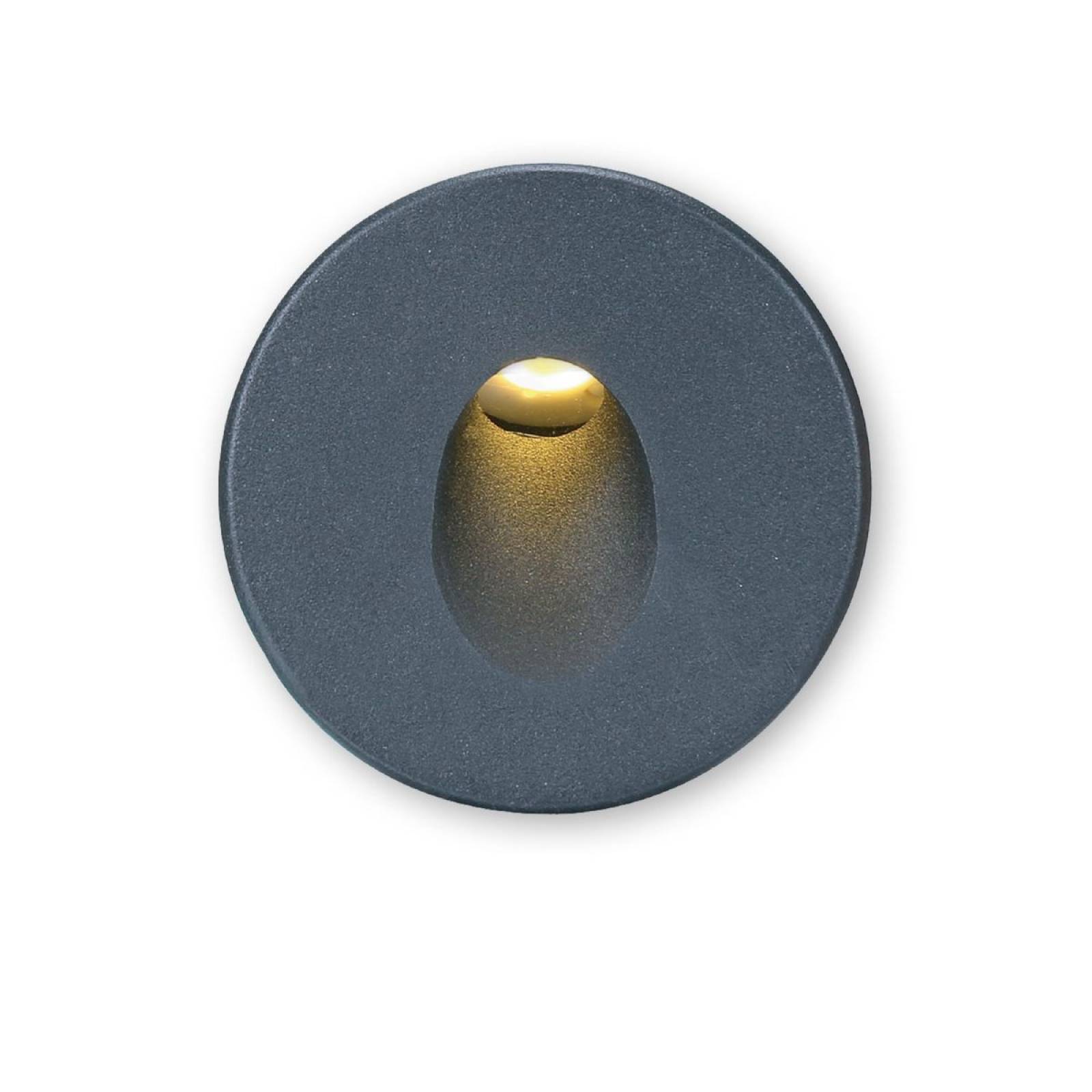 Cover Aluminium rund 1 schwarz f�r Wandeinbauleuchte Sys-Wall68