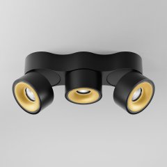 DLS LED Deckenleuchte CLIPPO TRIO schwarz/gold 3x9,3W 32� 3000k CRI>90 1150lm dimmbar