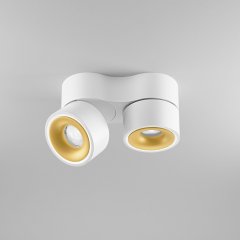 DLS LED Deckenleuchte CLIPPO DUO wei�/gold 2x14W 32� 2700K CRI>90 1310lm dimmbar