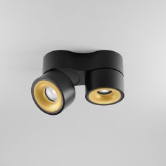 DLS LED Deckenleuchte CLIPPO DUO schwarz/gold 2x13W 33� dim to warm CRI>90 1100lm dimmbar