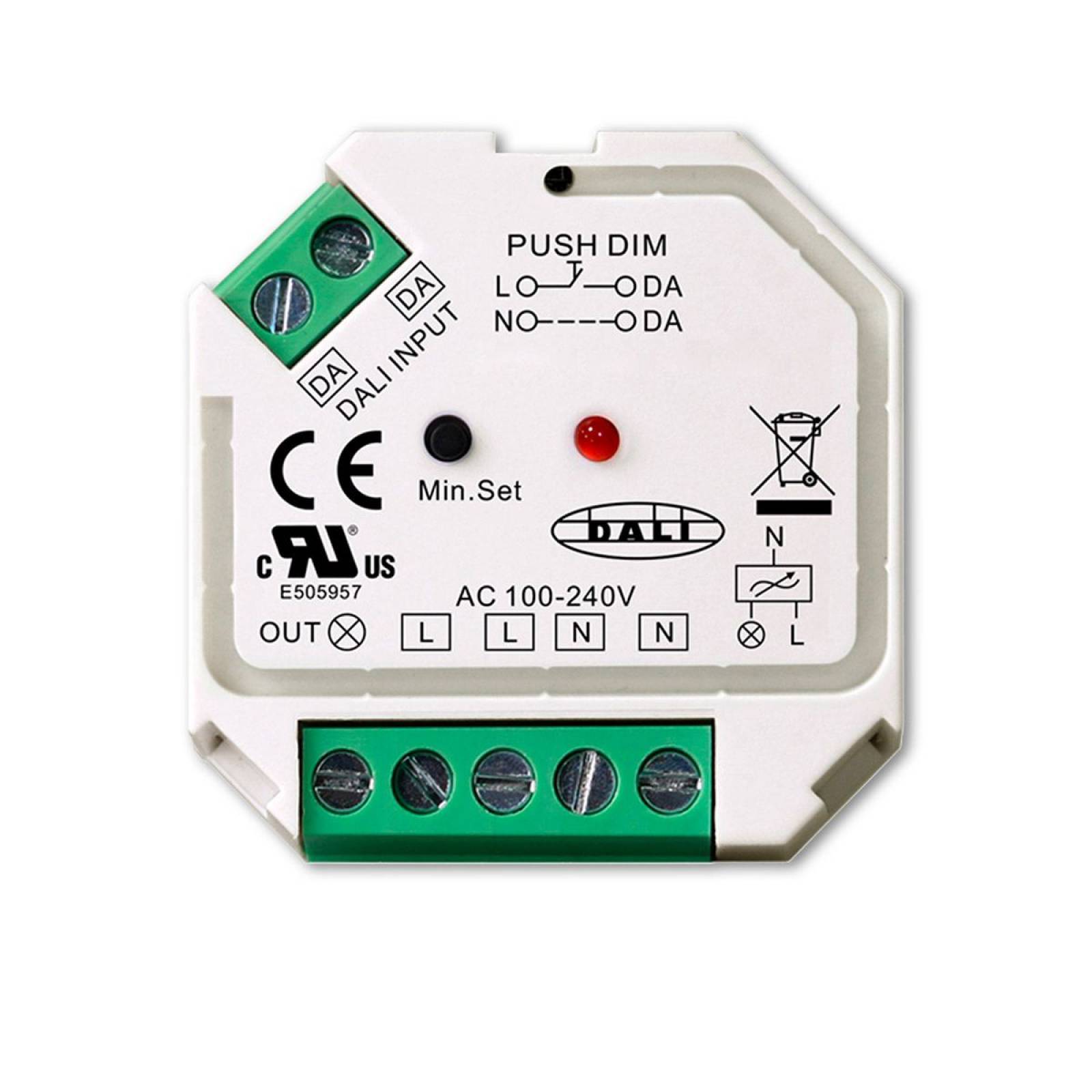 DALI-2 DT6 / Push Phasenabschnitt-Dimmer f�r dimmbare 230V Leuchtmittel/Trafos, 400VA
