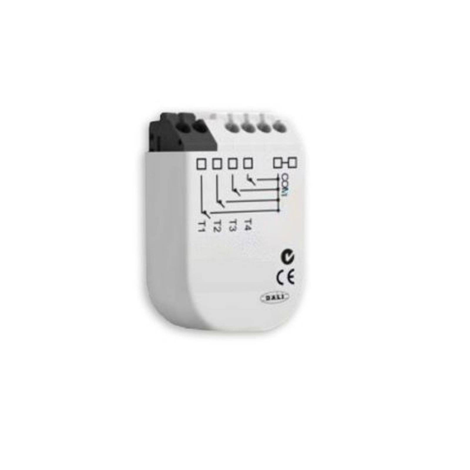 DALI Funktransmitter zur Initiierung von 4 Wirkbereichen am DALI Bus via 4 Push-Taster, batteriebetr