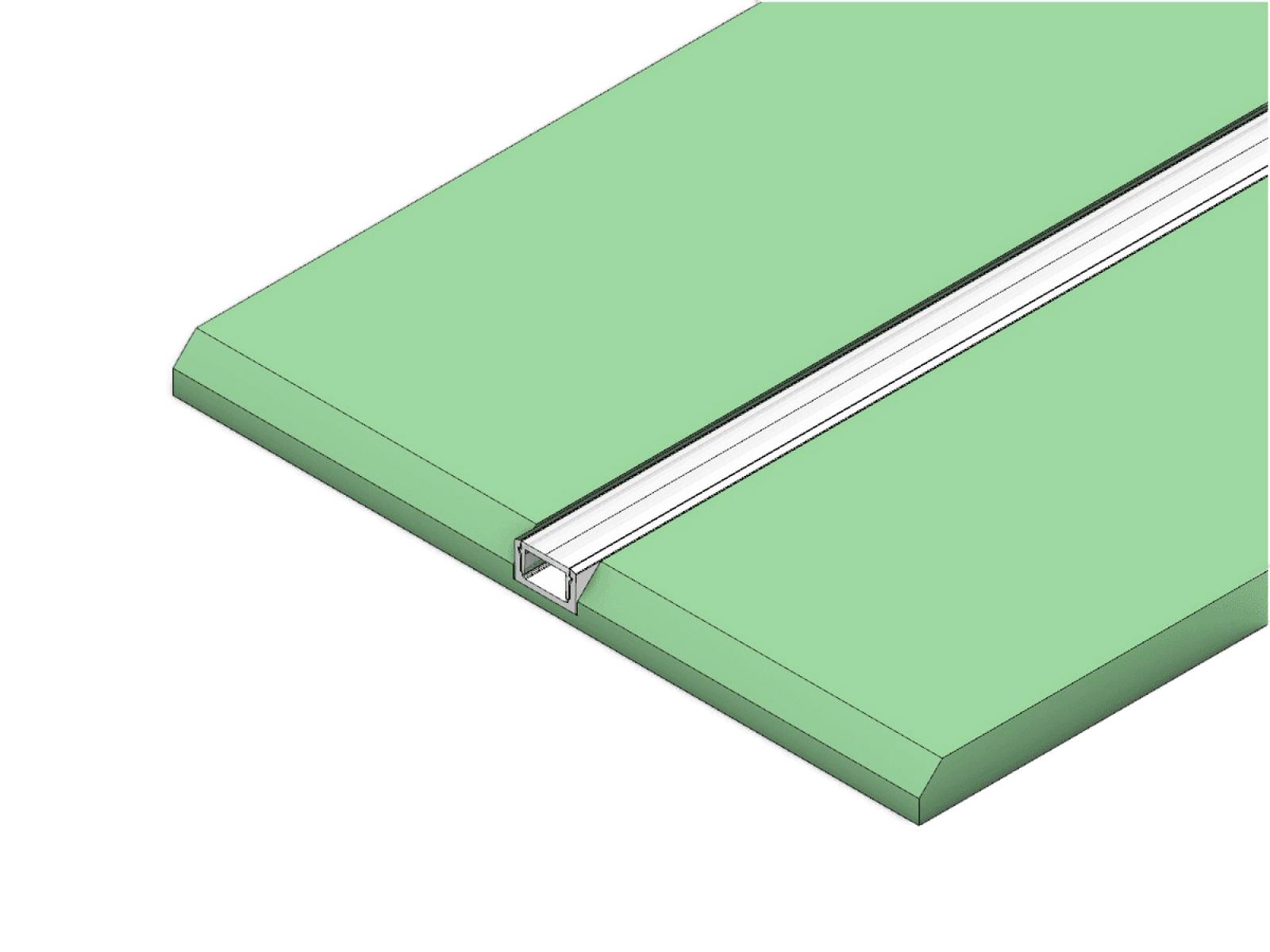 DL (Direktes Licht) Gipspaneele GKFI 12,5mm hoch mit integriertem Alu Profil 1-l�ufig