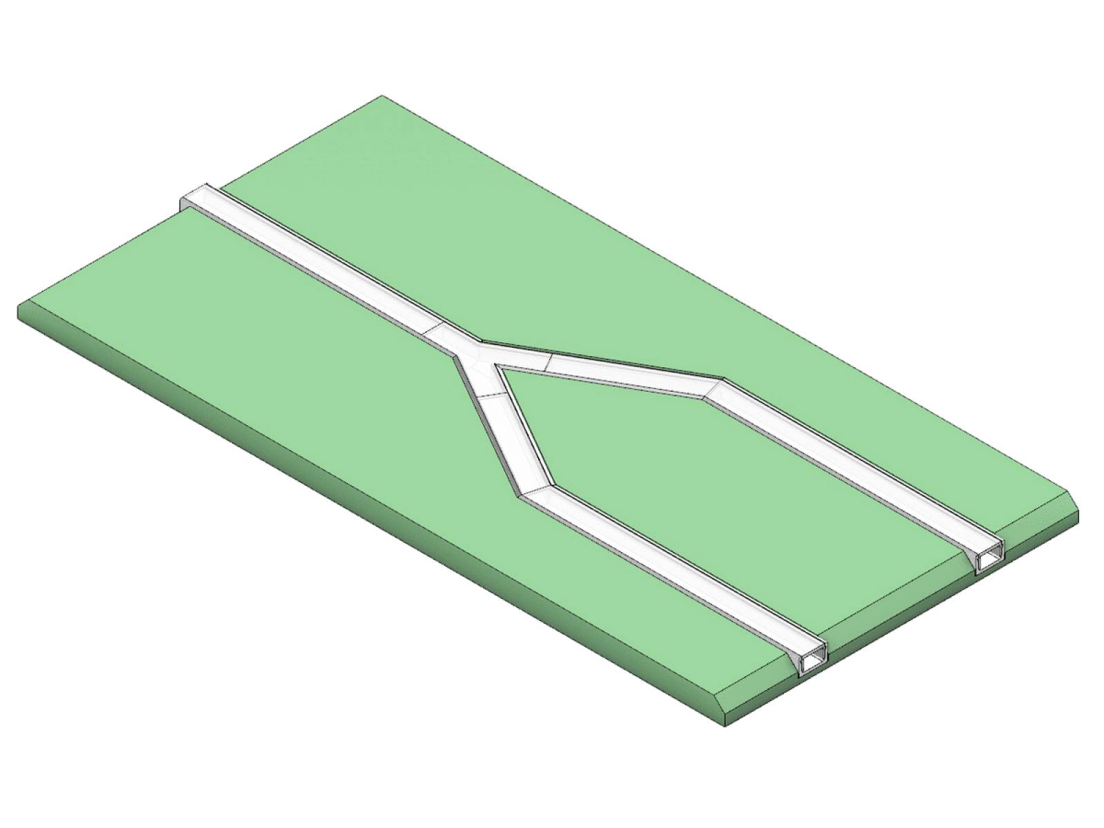 DL (Direktes Licht) Gipspaneele mit integr. Alu Profil 12,5mm, Y-Element 1-l�ufig auf 2-l�ufig