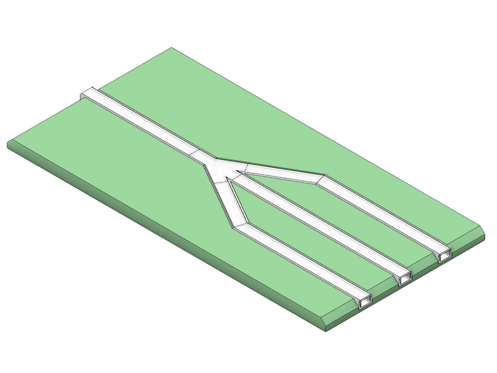 DL (Direktes Licht) Gipspaneele mit integr. Alu Profil 12,5mm, Y-Element 1-l�ufig auf 3-l�ufig