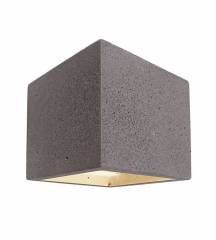�berstreichbare Wandaufbauleuchte, Cube, G9, 1x25W, Beton, Farbe: Dunkelgrau, IP20