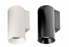 Wandaufbauleuchte 1-flammig Can, nach unten strahlend, max. 7,5 W GU10, Alu wei�/schwarz