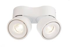 LED Deckenaufbauleuchte, Uni II Double wei� matt, 3000K, 1350lm, A, 20W, Aluminium