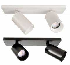 Deckenaufbauleuchte 2-flammig Can Tilt eckig, drehbar, 2x max. 7,5 W GU10, Alu wei�/schwarz