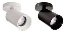 Deckenaufbauleuchte 1-flammig Can Tilt rund, drehbar, max. 7,5 W GU10, Alu wei�/schwarz