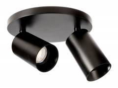 Deckenaufbauleuchte 2-flammig Can Tilt rund schwarz, drehbar, 2x max. 7,5W GU10