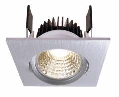LED Deckeneinbauleuchte COB-68 eckig 350 mA 580lm 2700K CRI: 90 Silber 16-17V DC