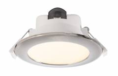LED Deckeneinbauleuchte, Downlight 9W, Acrux 90, Colour-Switch 3000/4000/6000K, 90�, Rahmen Silber