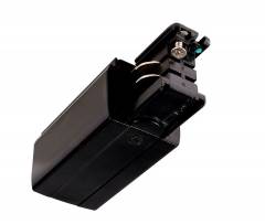 Elektrischer Einspeiser links f�r 3-Phasen Schienensystem D Line 230V, schwarz