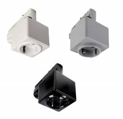 Steckdosenadapter f�r 3-Phasen Einbau- und Aufbauschienensystem D Line/DALI, wei�/schwarz/grau